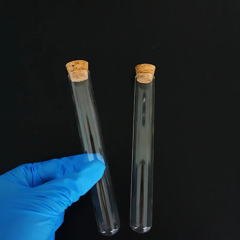 24pcs/lot 20x150mm Glass Test Tube With Cork Cigar Packaging Tube Laboratory Glassware