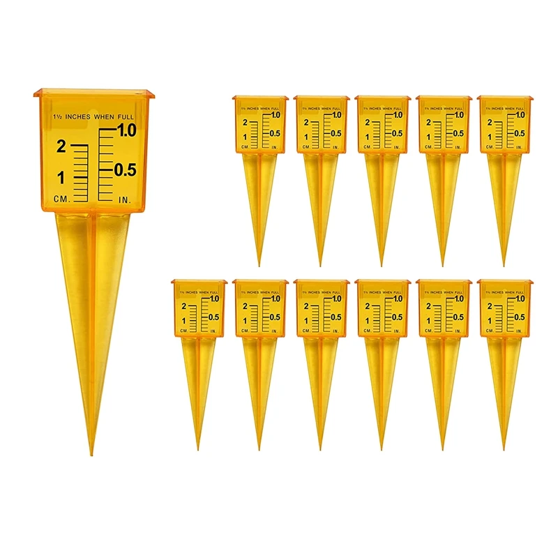 Rain Gauge Sprinkler Gauge (12 Pack) For Lawn And Garden Water Measuring Tool Wide Mouth