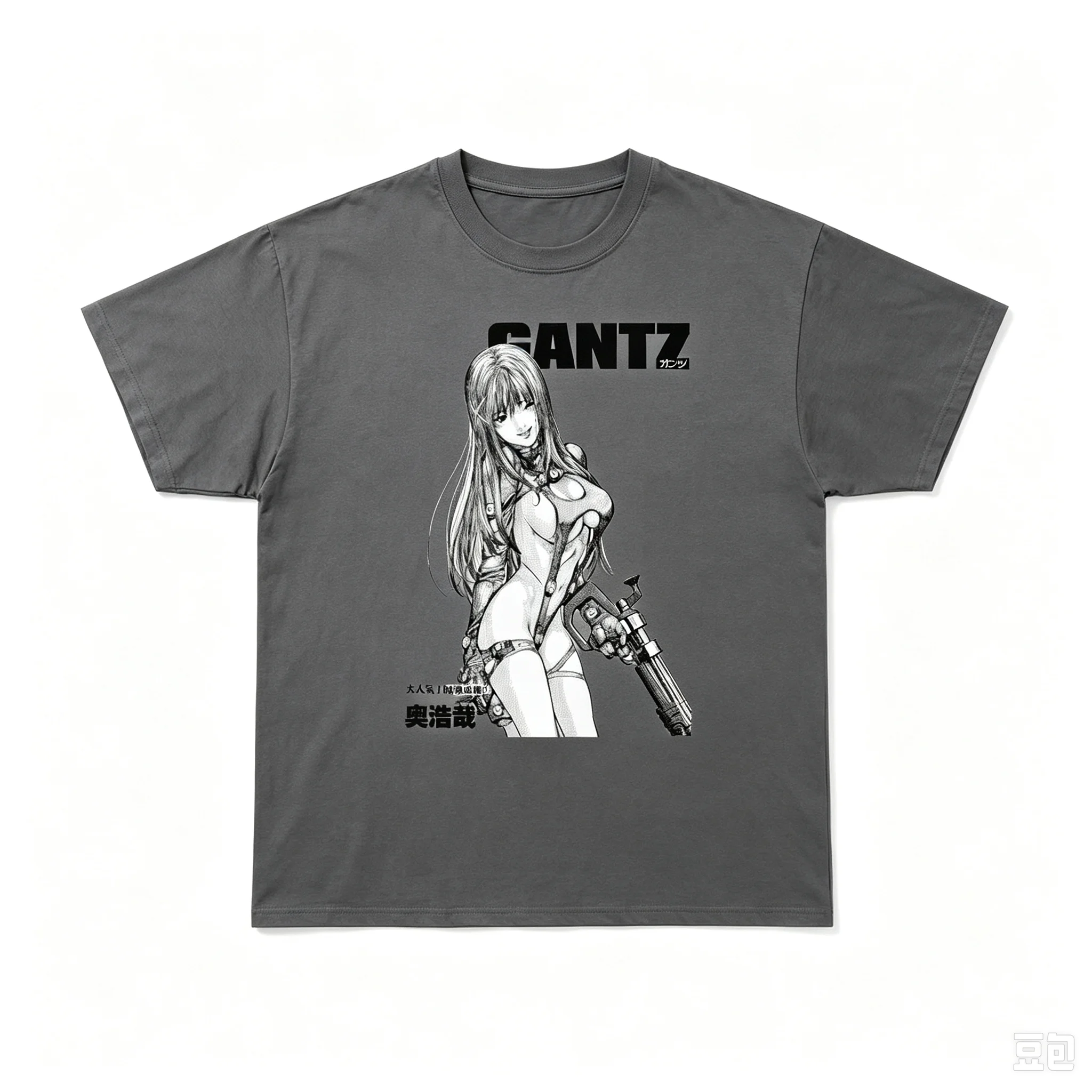 GANTZ Japanisches Manga-Anime-Grafik-T-Shirt, Unisex, Rundhalsausschnitt, kurzärmelig, Retro-Design mit Reika Shimohira-Motiv, lässige Streetwear-Oberteile. – Detail 5