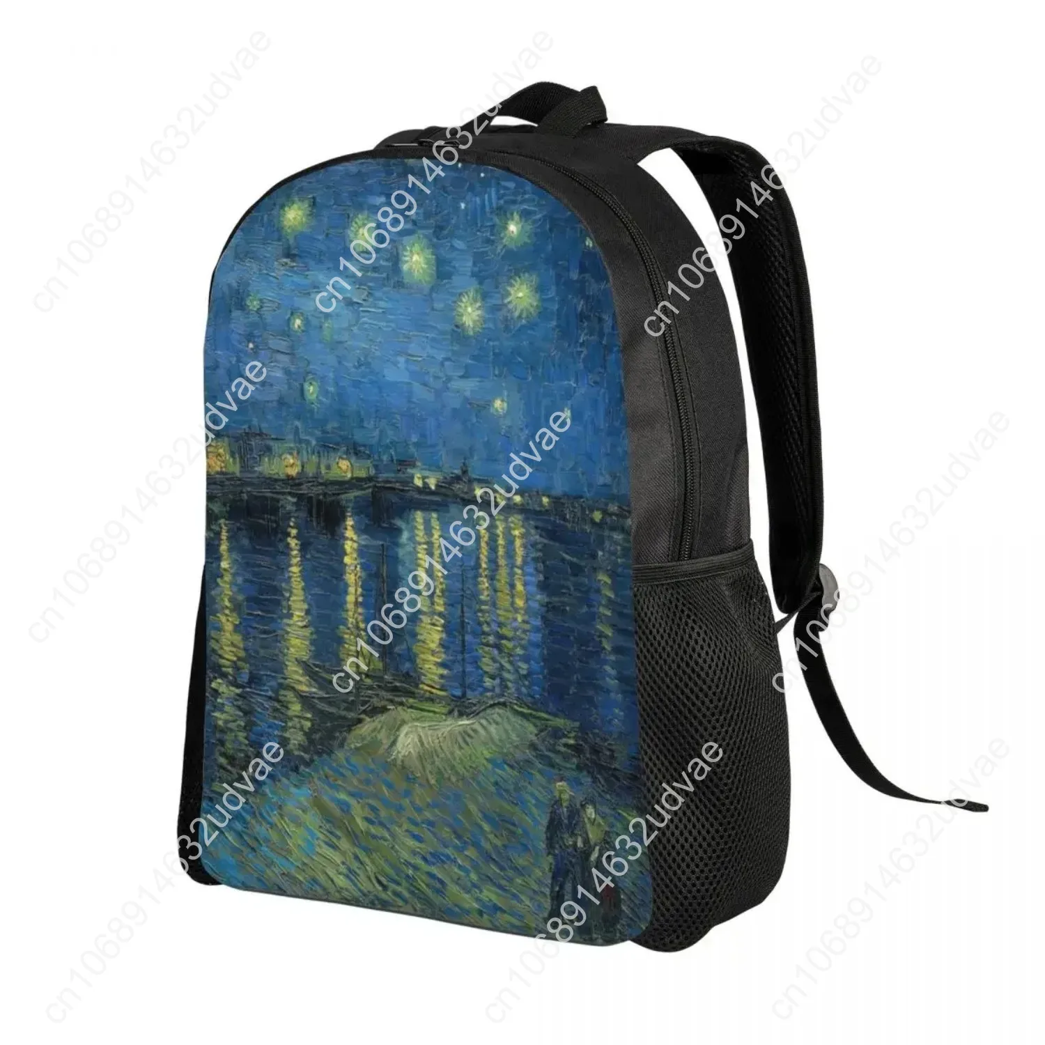 Mochila de viaje de noche estrellada sobre el Ródano, mochila escolar para ordenador portátil para hombres y mujeres, mochila para estudiantes universitarios Vincent Van Gogh