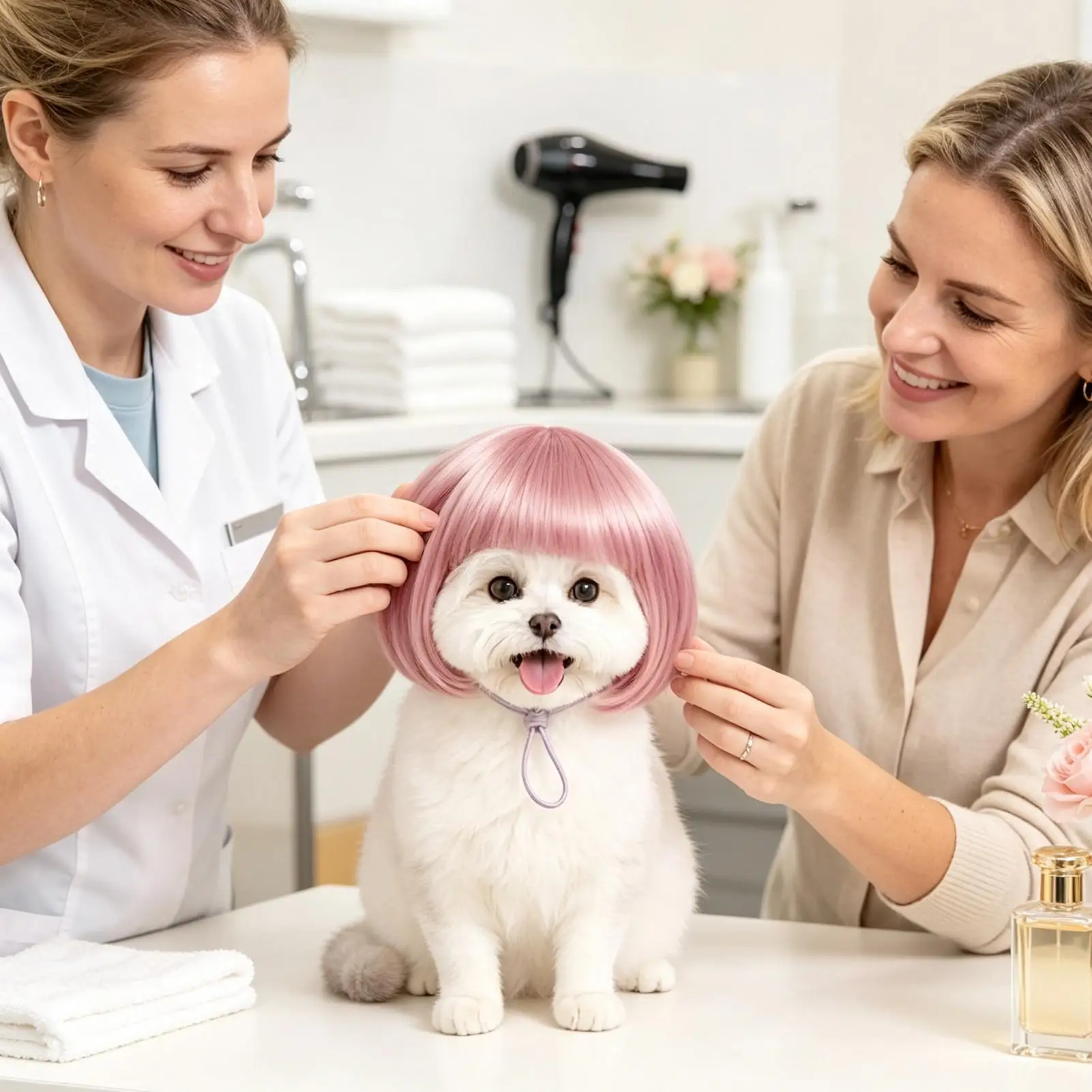 Wigs For Dogs Breathable Mesh Soft Funny Elastic Bands Pet Show Performance Stage Wigs For Halloween Cosplay Carnival Birthday
