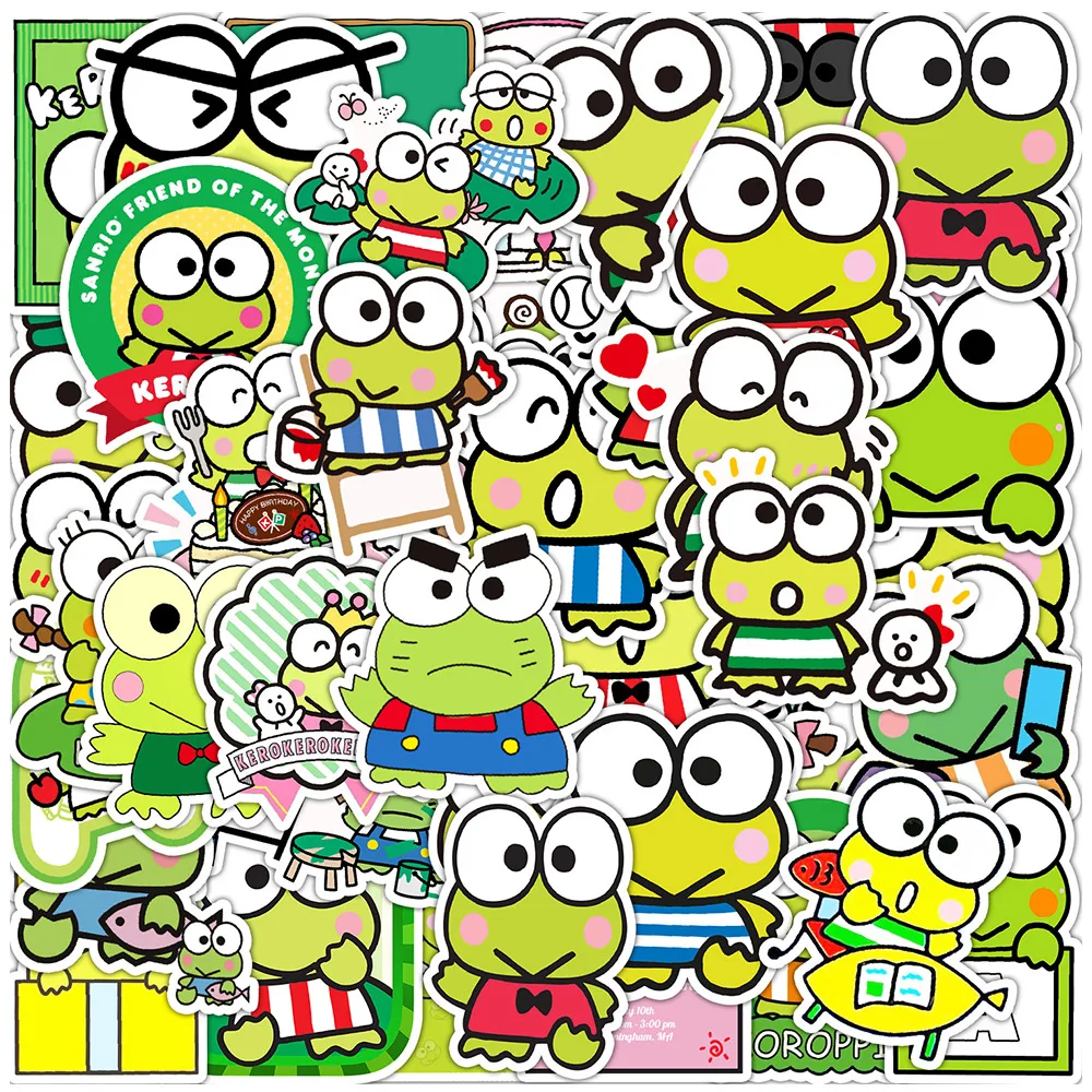 10/30/50pcs Cute KEROKERO KEROPPI Cartoon Stickers Kawaii Frog Anime Sticker Phone Case Diary Laptop Sanrio Decals for Kids Toy