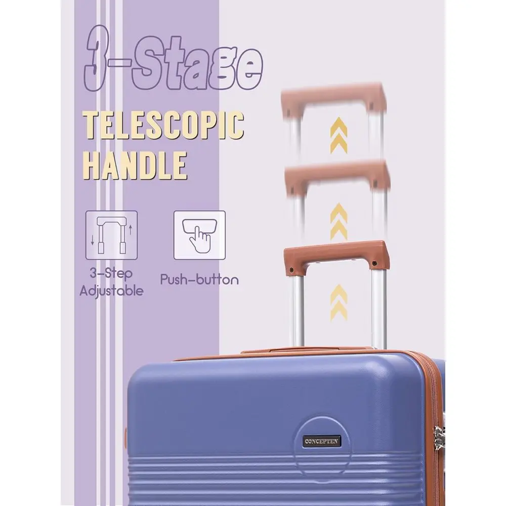 5-Piece Hardshell Luggage Set with Wheels, ABS Carry-On Suitcases, and TSA Lock for Travel