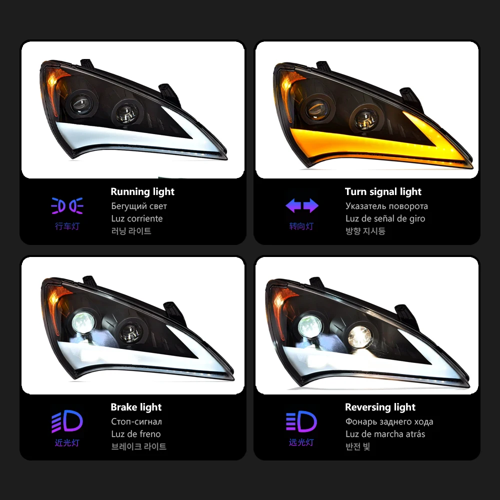 Car Styling Head Lamp For Hyundai Genesis Coupe Headlights 2009-2012 Angel Eye Headlight LED DRL Signal Hid Auto Accessories