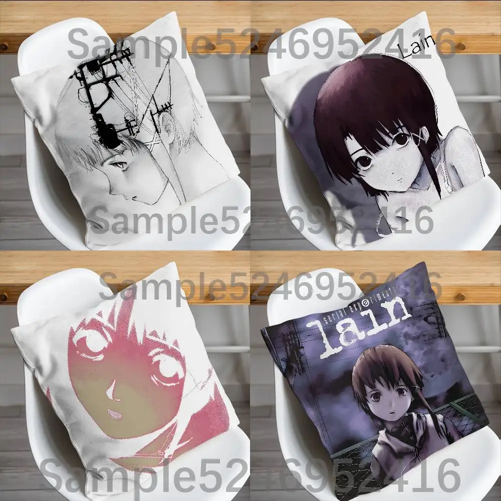 S-Serial Experiments Lain Pillow Case Short Plush Sofa Decorative Gift Home Double-sided Printing Cushio