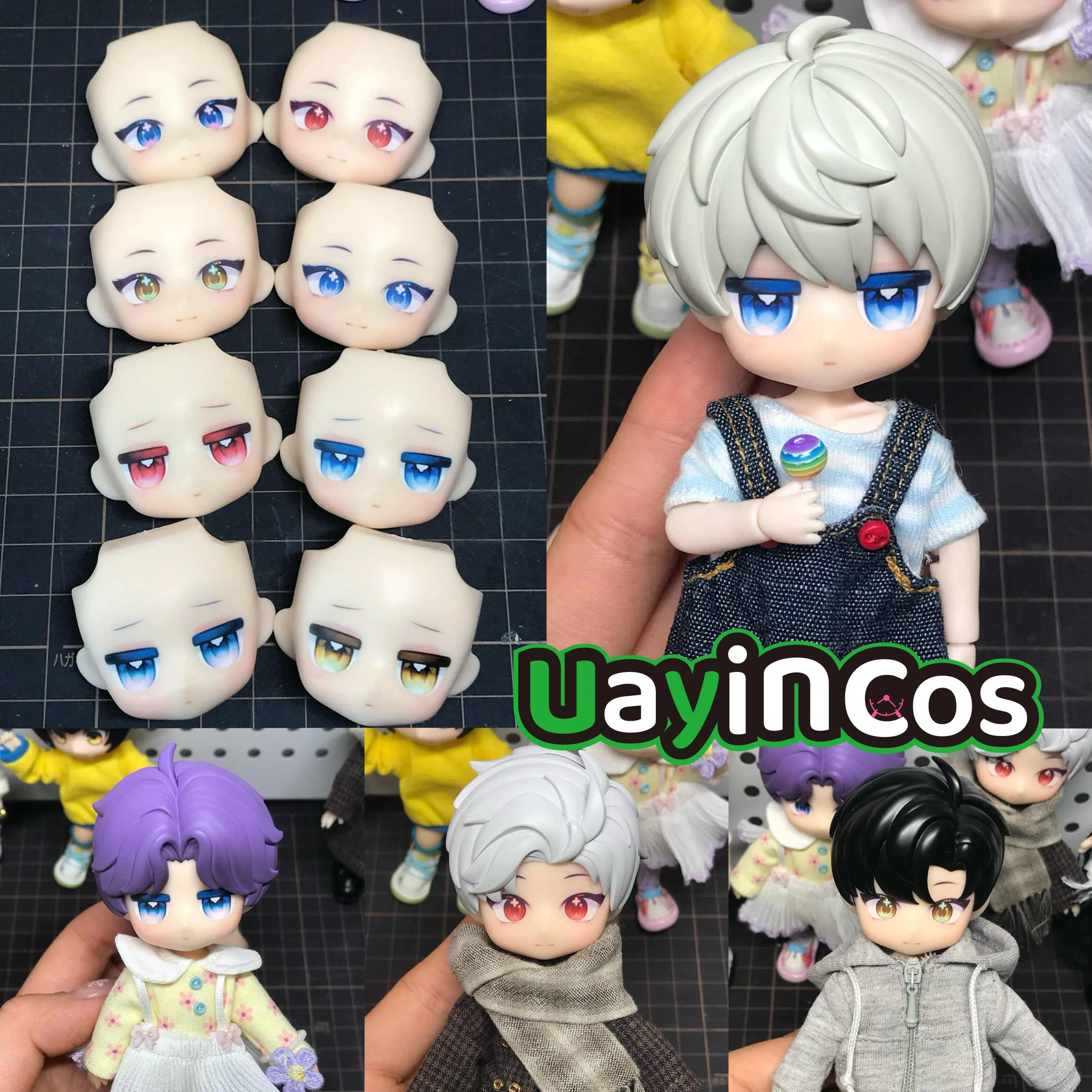 

Love and Deepspace Xavier Rafayel Sylus Zayne Handmade OB11 Faceplates Blank Face Shell GSC BJD Doll Accessories Anime Figure To
