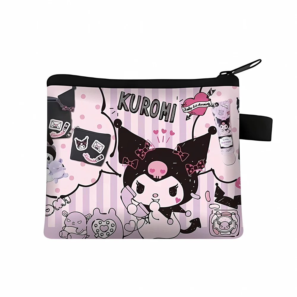 Sanrio Kuromi Coin Purse Cartoon Letter Bags Zipper Wallet Square Key Card Bag Children Storage Pocket Fashion Pack Card Holder