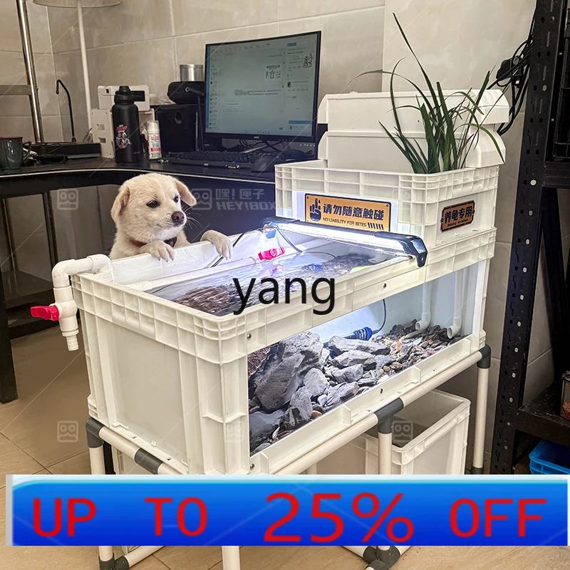 

Lhh industrial air turnover box turtle visual feeding tank turtle box fish tank with lid insulation