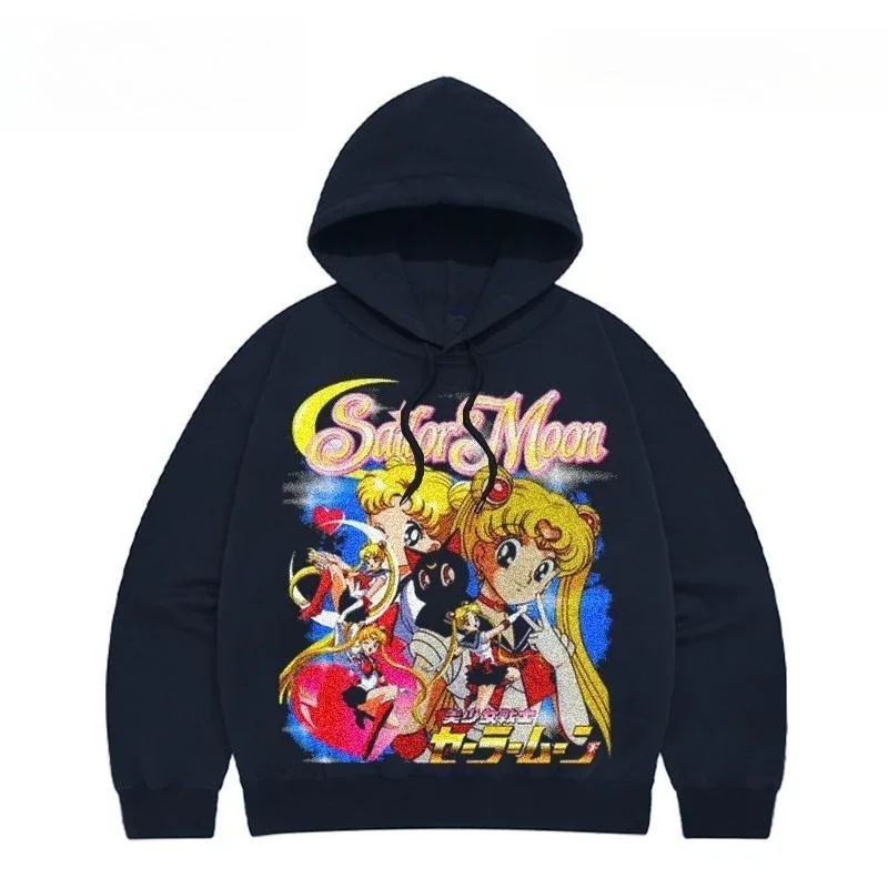

Мужская и женская мода Sailor Moon 2025 года, совместное название тяжелого цвета! Серия художника! Осенне-зимний свитер Sailor Moon Y2k 2025 г.