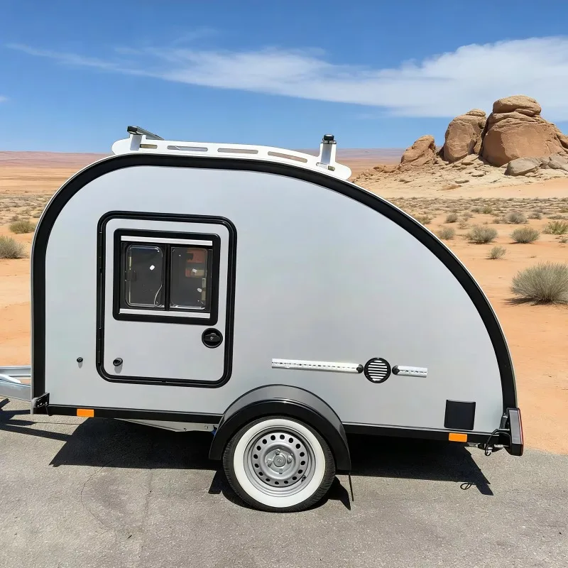 Custom Fully Equipped Camper Trailer with Integrated Solar Power for Outdoor Travel Solution for Road Trips, National Parks