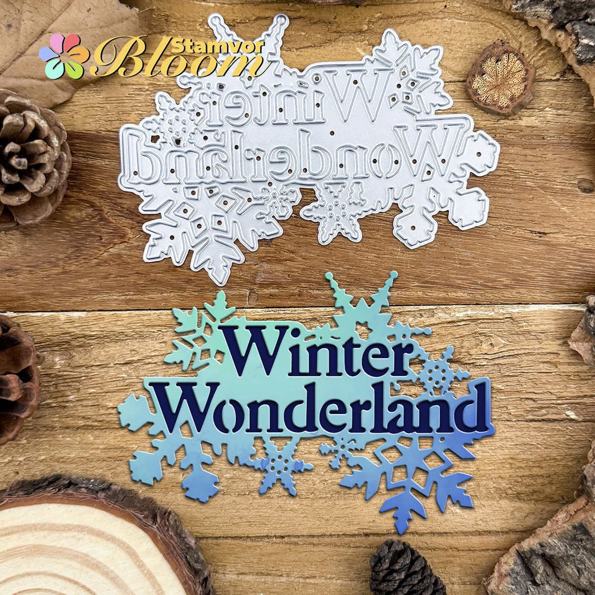 Original schöne Schneeflocken Winter Wunderland Worte Metall Stanzformen Scrapbooking dekorative Prägung
