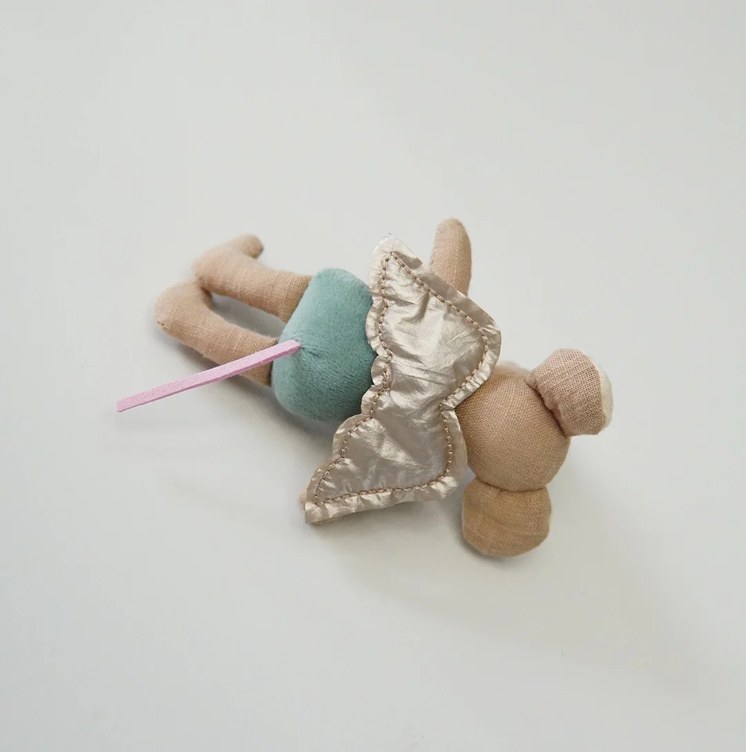 Dänische Stoff-Mauspuppe Niedliche Engelsflügel-Mauspuppe Sternzeichen-Geschenk Stoffpuppe Dekoartikel – Detail 5