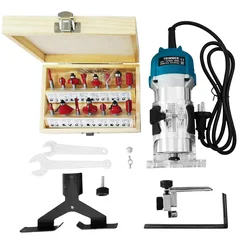 220V Wood Router Woodworking Electric Trimmer Wood Milling Engraving Slotting Trimming Carving Machine With Milling Cutter