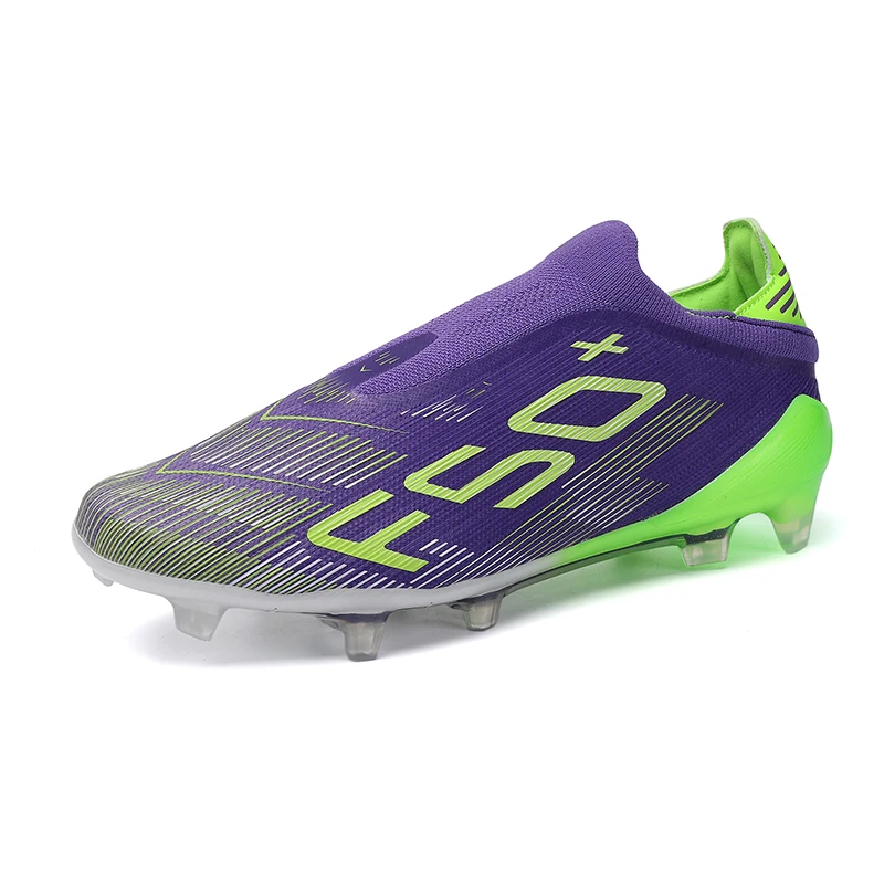 Men's Laceless Football Shoes for Boys TF/FG - Training Football Sports Shoes for Teenagers on Grass Fields - 35-45