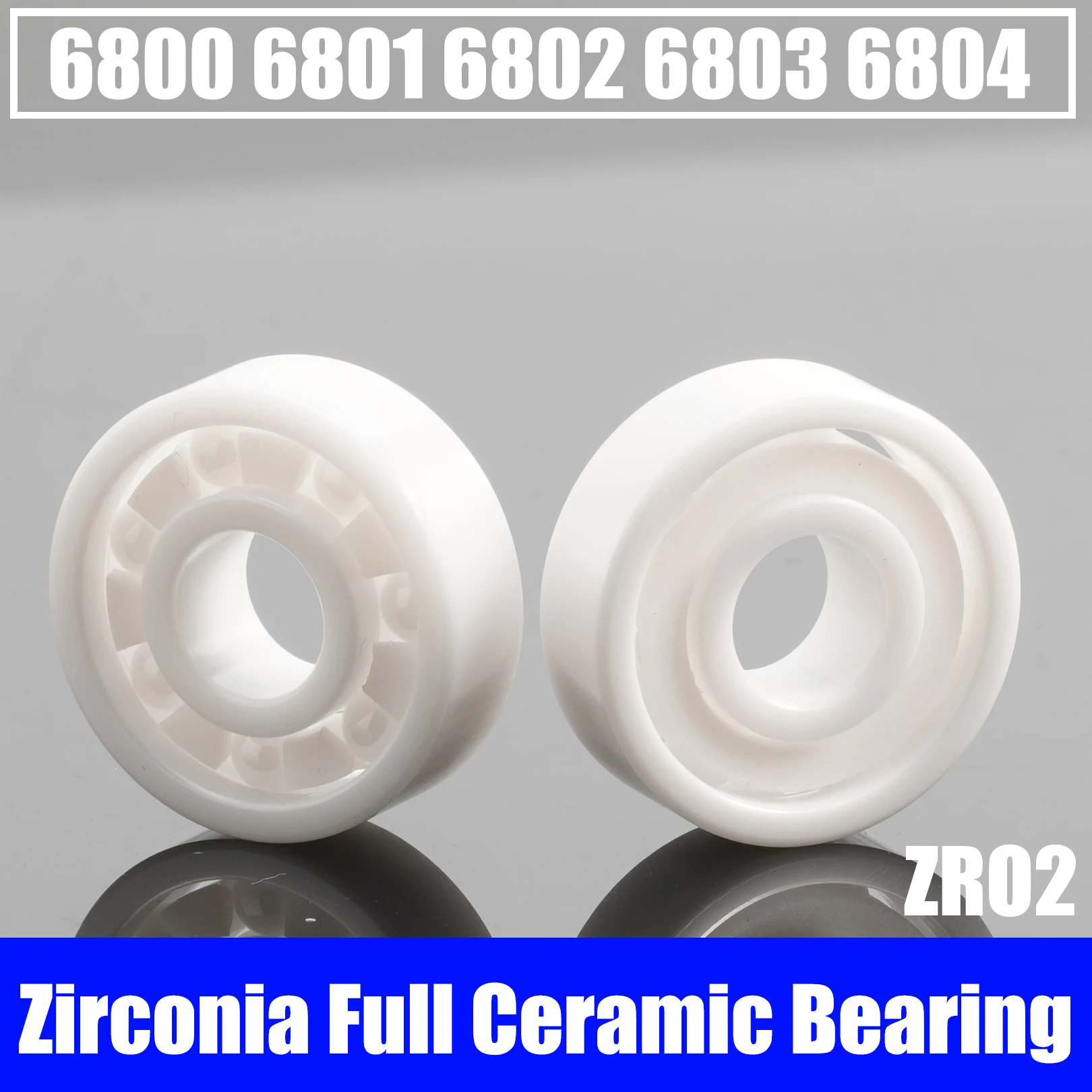 2PCS ZrO2 Zirconia Full Ceramic Bearing Full ZrO2 Ceramic Ball Bearing Zirconia Bearing 6800 6801 6802 6803 6804