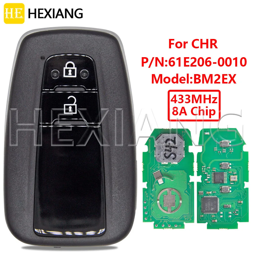 DR BR2EX 61E206-0010 8A RF430 Chip 433MHz Proximity Smaty Car Remote Key With Sticker For Toyota CHR CH-R Genuine 2018