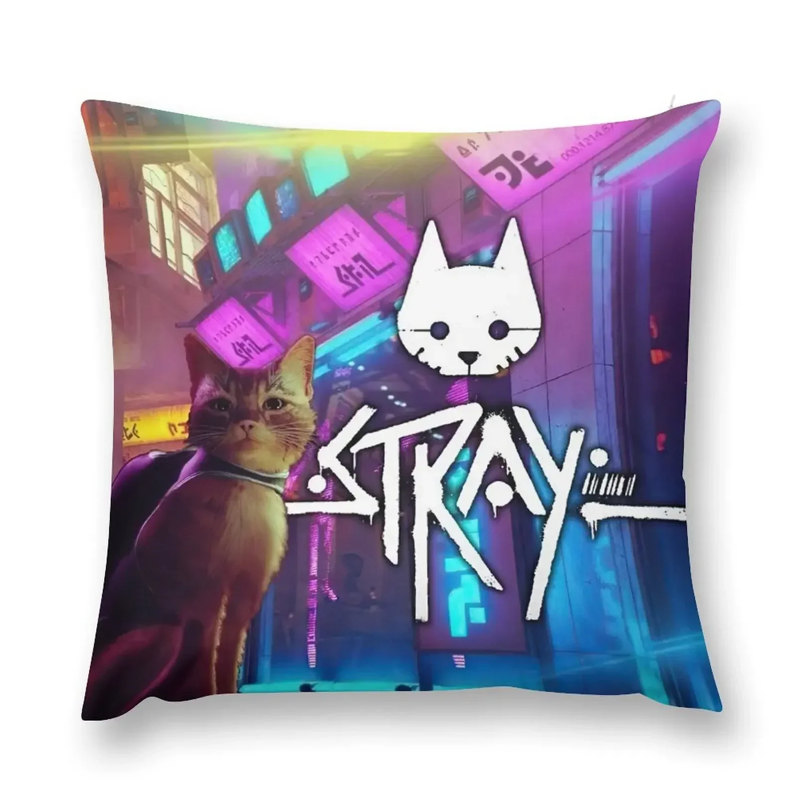 stray game cat sad Throw Pillow Sofa Cushion Cover Decorative Pillow Covers For Sofa pillow