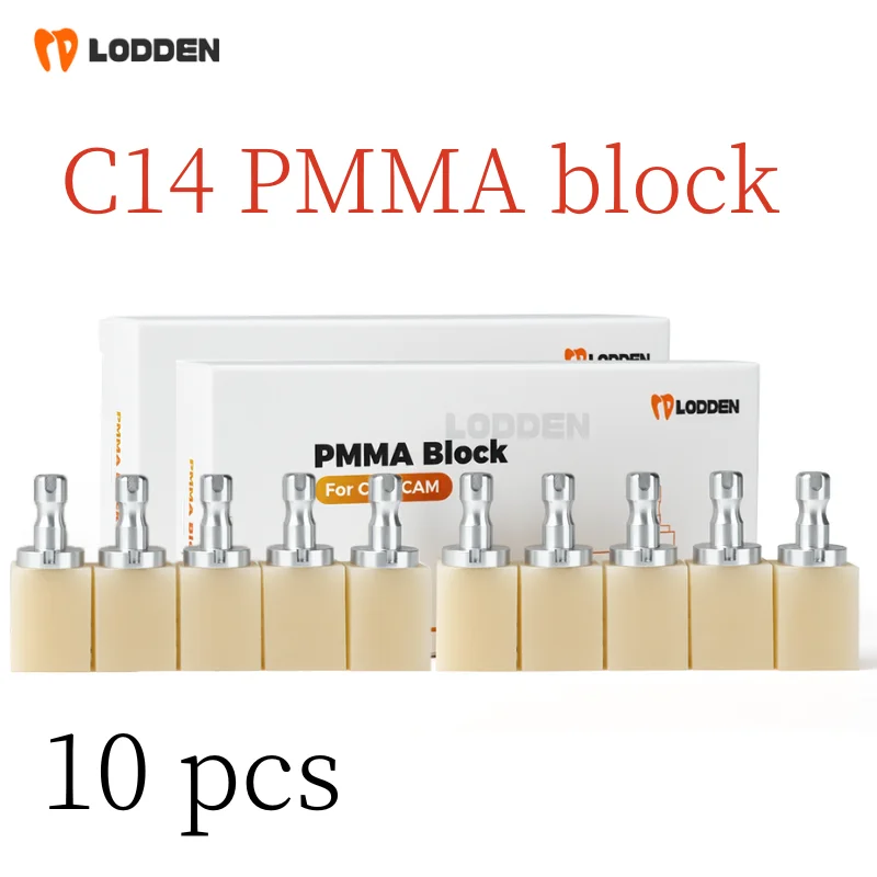 

10 pcs C14 LODDEN Dental PMMA Block Dentistry Resin Block for CAD CAM Sirona CEREC Dental Lab Supplies Dentist Materials