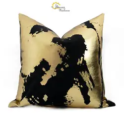 Cuscino per decorazioni per la casa di lusso di nuova moda cuscino per cuscino con stampa dorata in lamina pressata d'oro cuscino geometrico federa per divano