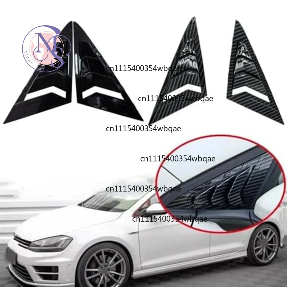 ZOCI-2Pcs Rear Window Louver Shutter Cover, Carbon Look ABS Side Vent Trim for Golf 7 MK7 MK7.5 2013-2019