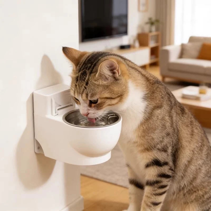 

Durable Stainless Steel Wall Mount Pet Bowl Anti-Spill Dog or Cat Dish.