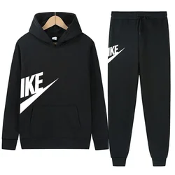 2024 Spring Brand Men Hoodies Sweatshirt+Sweatpants Suit Autumn Winter Warm Tracksuit Sets Men's Hooded Outwear