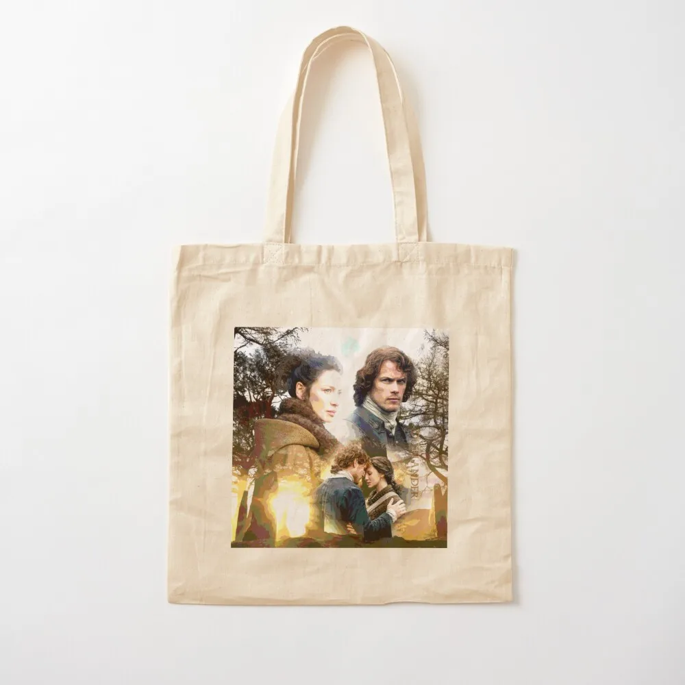 

Jamie and Claire Fraser/The Light of Love Tote Bag shopping bags foldable shopping cart bags Canvas Tote Bag