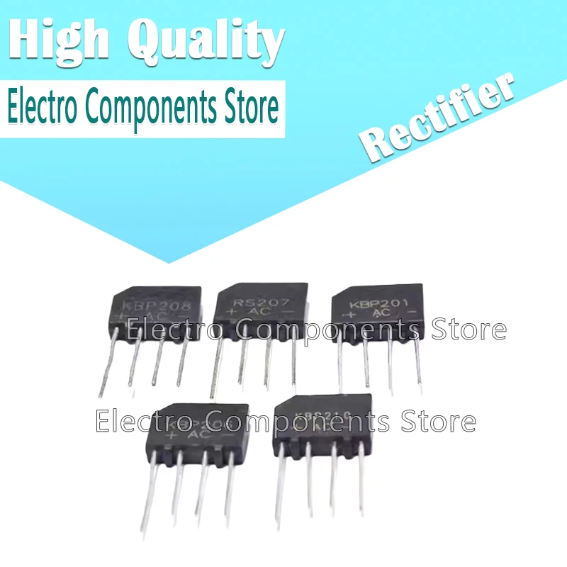 5PCS 2A 3A 4A 6A 8A 10A 15A 600V 800V 1000V Diode Bridge Rectifier KBP206 210 310 KBL406 410 608 610 1010 1510 KBU1510 KBU1010