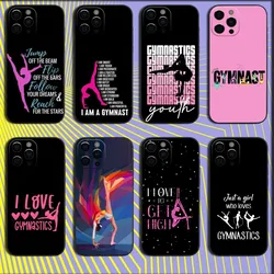 GYM Girl Gymnastic Phone Case For iPhone 16,15,14,13,12,11,Pro,X,XS,Max,XR,Plus,Mini Soft Black Cover