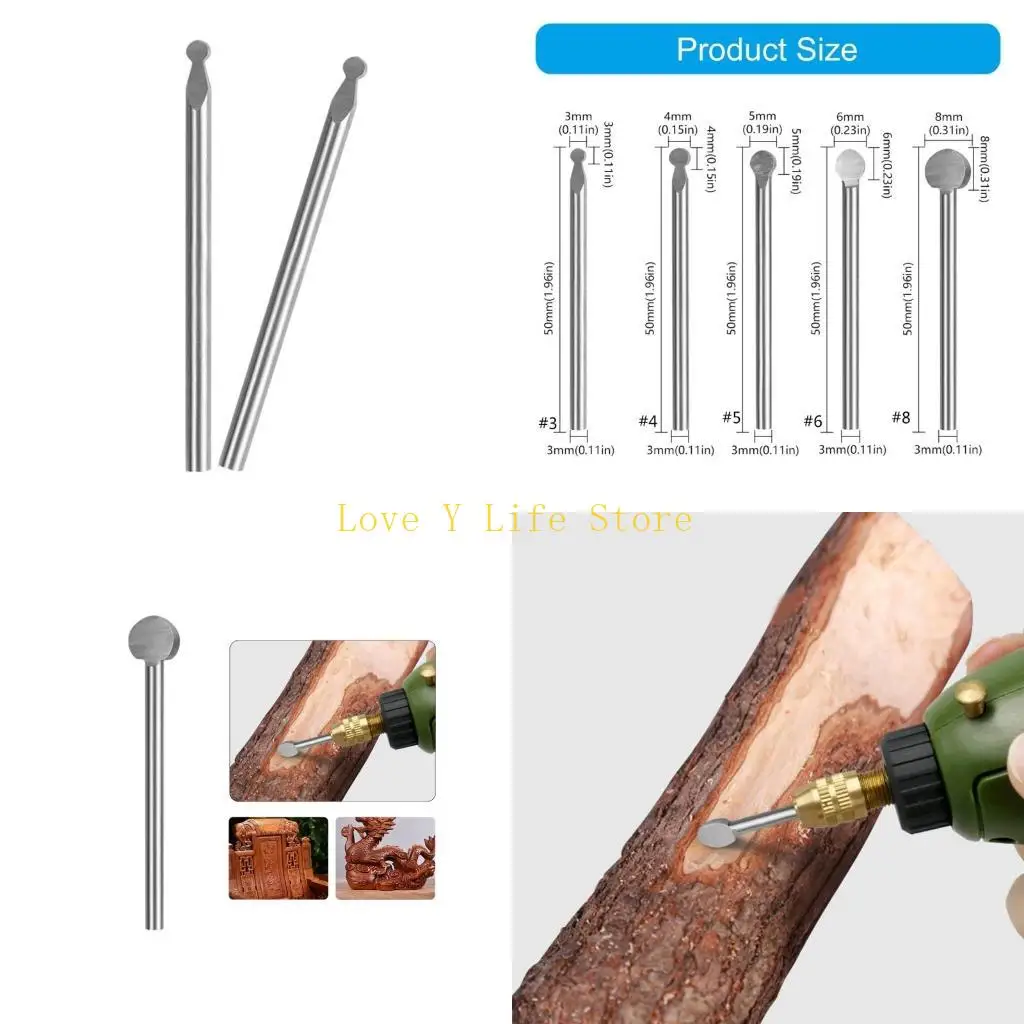 

L74C 2PCS Деревянный гравируемый бит 3/4/5/6/6/8 мм Спротечная битовая битовая бита Электрическая рука