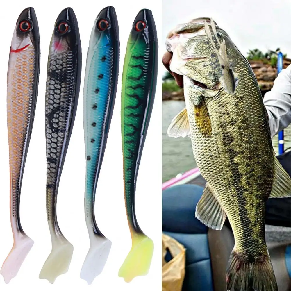 3D Fisheye Lure Universal Artificial Bait Soft Glue Increased Fish Rate  Durable T Tail Soft Fish Bait