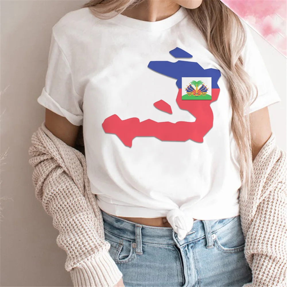 Haiti t shirt women graphic anime t shirt girl 2000s anime clothes