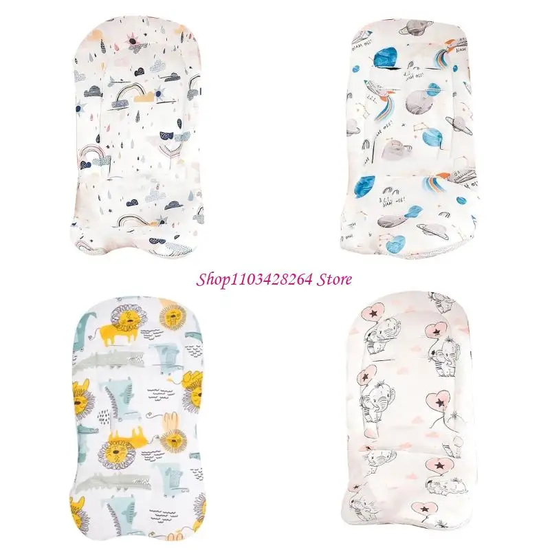 Double Sided Pushchair Cushion Mattress Baby Strollers Liners Cushion with Printed Pattern Toddlers Pushchairs Pad