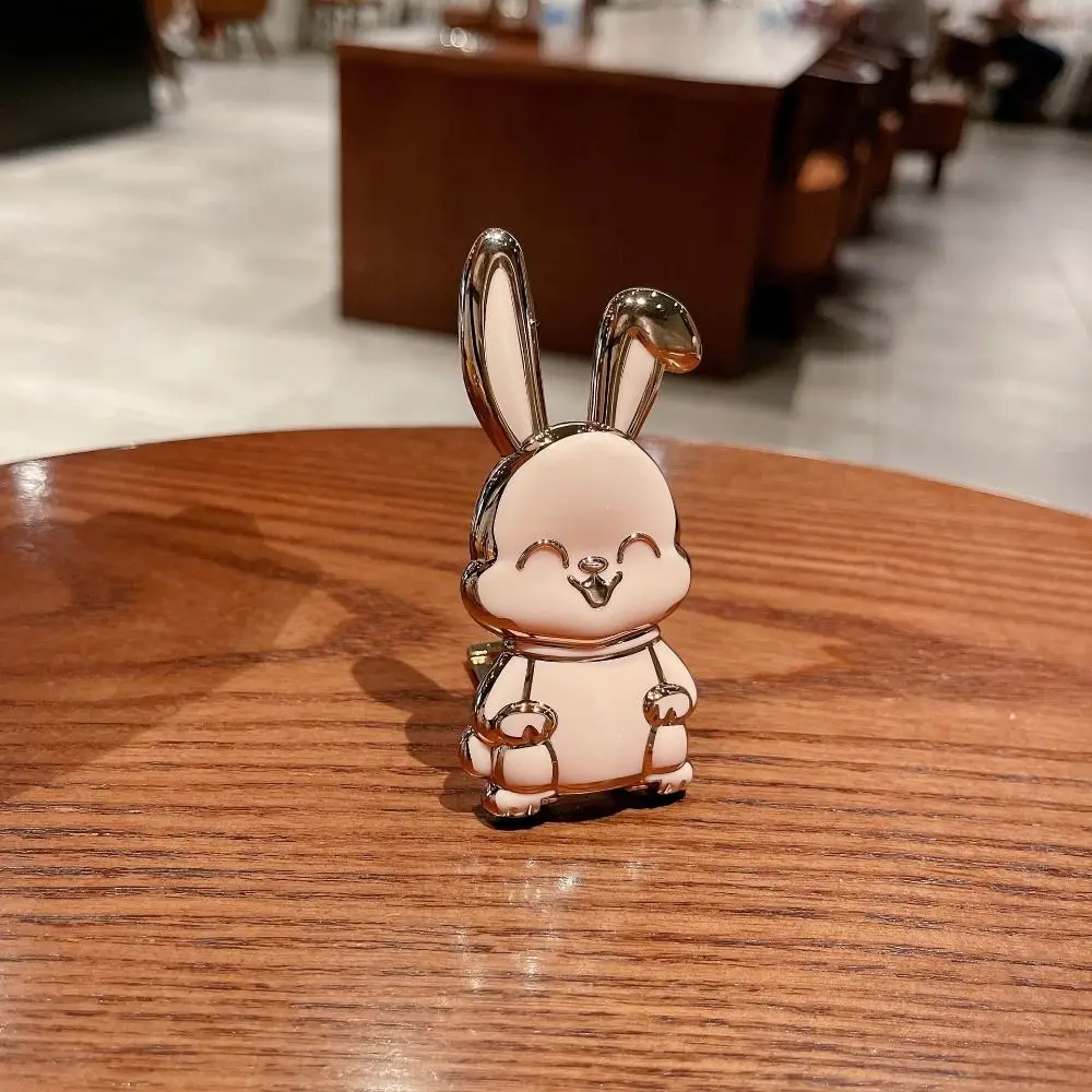 Portable ABS Bunny Finger Ring Holder Mobile Phone Holder Foldable Mobile Phone Mini Pull Rod Phone Finger Ring Holder