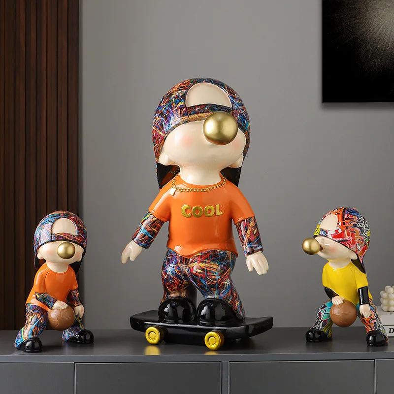 

Creative Nordic Cute Boy Girl Resin Ornaments Home Decor Crafts Statue Desk Figurines Room Decoration Bookcase Gifts for Couples