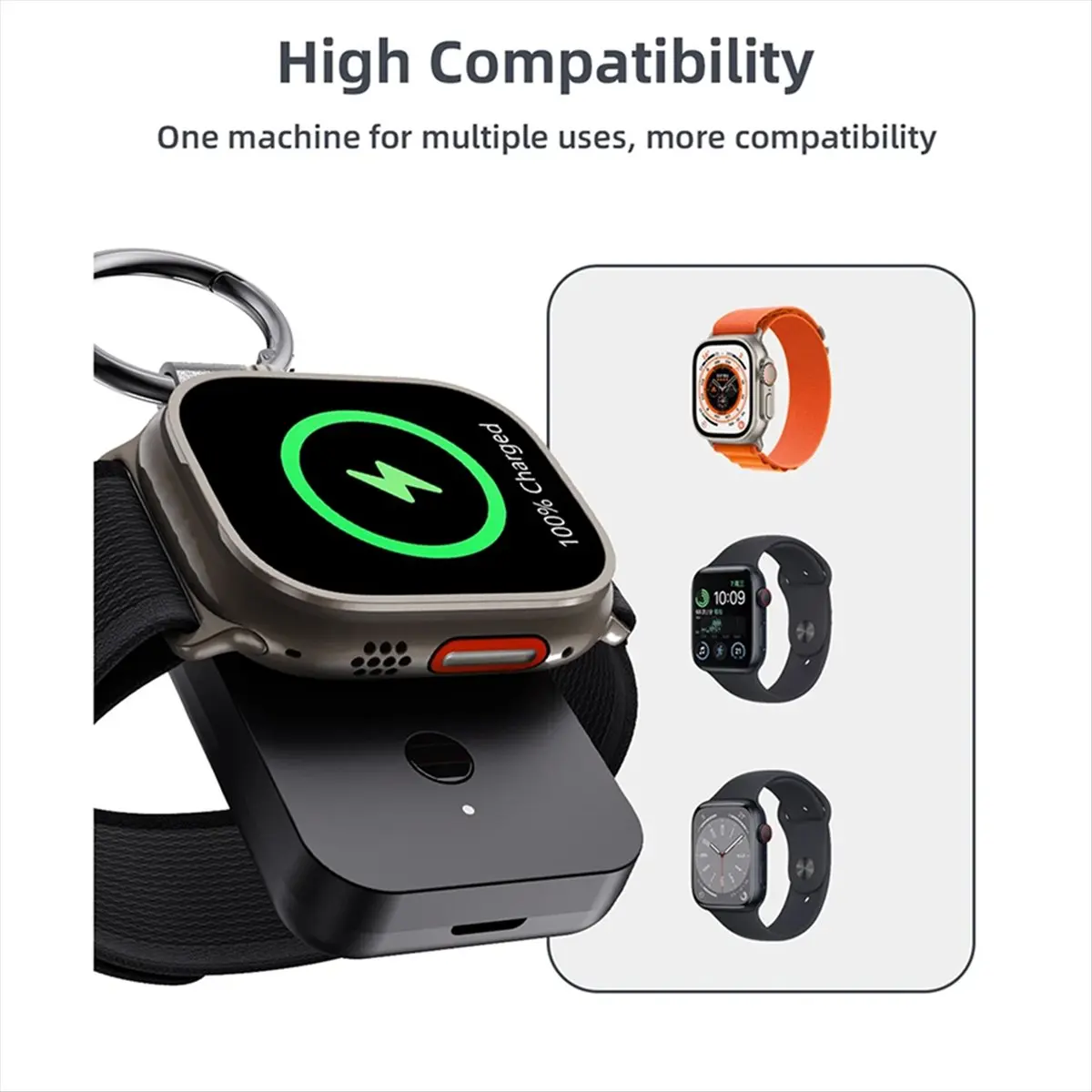 

Зарядное устройство для часов Ultra 8 7, портативное магнитное зарядное устройство для часов серии 6 5 4 3 SE (черное)