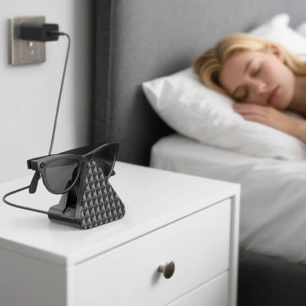 لـ Metway/Sky/Head شاحن النظارات الذكية قاعدة شاحن USB-C صغيرة محمولة مع كابل محول محطة شاحن السفر