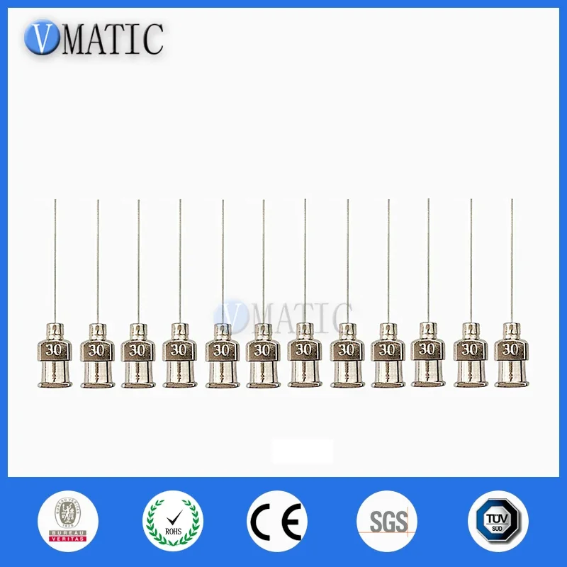 Kostenloser Versand 12 Stücke 1 Zoll Spitzenlänge 30G Stumpfe Edelstahl-Dosiernadeln Spritzennadelspitzen Kleber-Dosiernadel