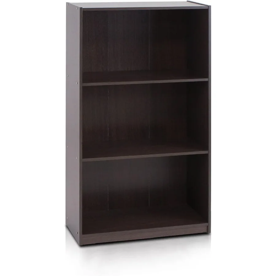 

Furinno Basic 3-Tier Bookcase Storage Shelves Dark Brown