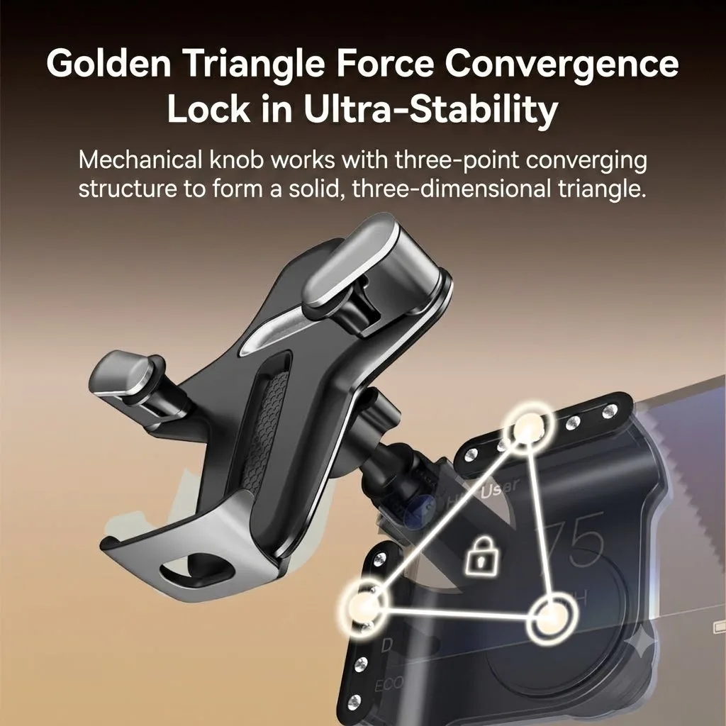 Car Phone Holder Bracket Adjustable Multi-Angle Clasp Style for Screen Mobile Phone Universal Mount for Tesla & BYD and More