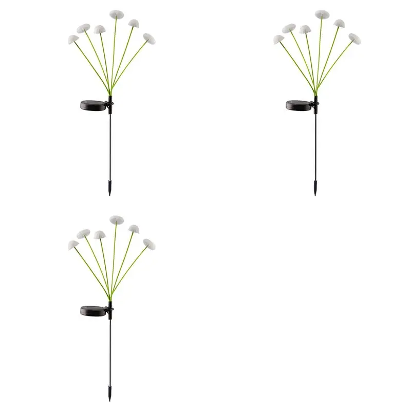 VOFUN-3X Solar Garden Lights 6-Head LED Mushroom Lamp Jellyfish Atmosphere Light For Garden Yard Patio Pathway Decor Lamp B