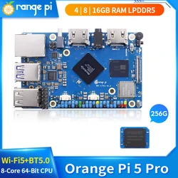 Orange Pi 5 Pro 16 8 4GB RAM LPDDR5 Rockchip RK3588S Gigabit Ethernet Wi-Fi 5+BT5.0 256GB eMMC Single Board Computer Mini PC