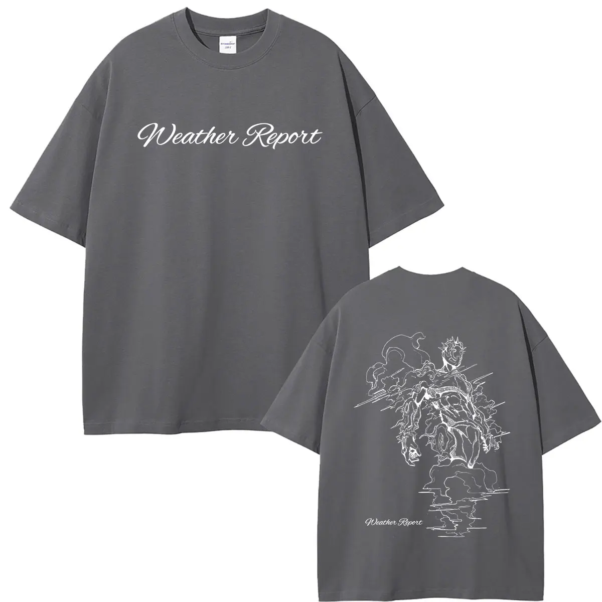 Bestseller Anime Jojo Bizarre Adventure T-Shirt Wetterbericht Grafik T-Shirts Tops Herren Damen Manga Mode Übergroße Streetwear – Detail 4