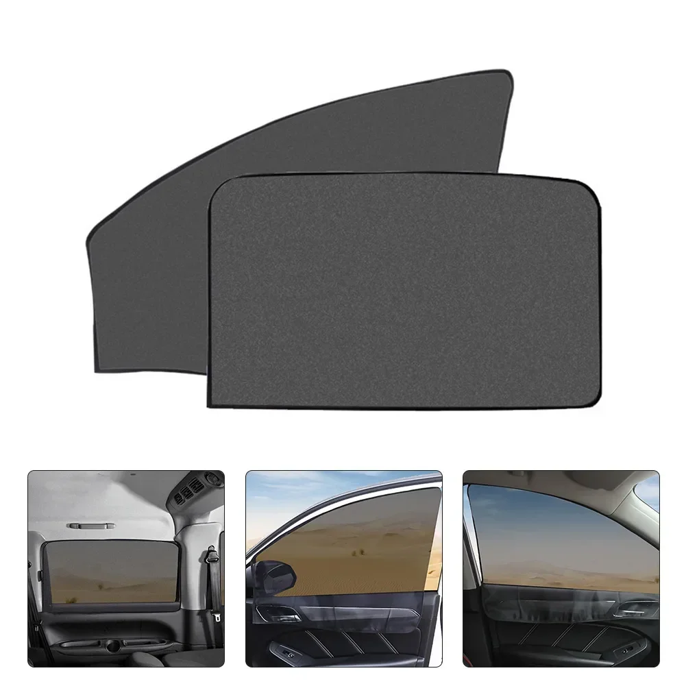 2pcs Magnetic Car Side Window Sun Shade UV Protection Curtain Sunshade Mesh Sun Visor Summer Protect Car Blinds Car Accessories