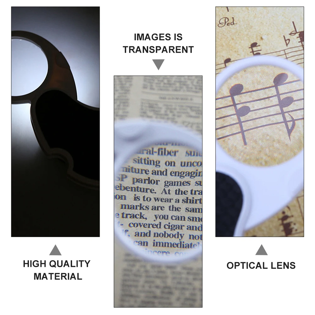 

1pc Mini Magnifier Keychain Compact Led Light Portable Reading Glass For Outdoor Diy Pu Magnifier Pendant Keyring