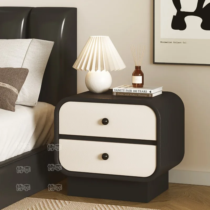 

-+-Modern Low Bedside Table Organizer Bedroom Mobile Coffee Cabinets Drawers Luxury Nightstand Storage Criado Mudo Home Furnitur