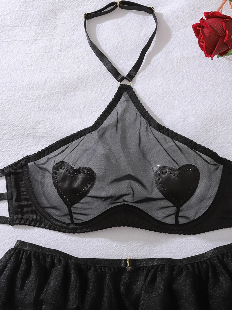 Women Transparent Underwear Set Sexy Costumes Delicate Bra Kit Push Up Sexy Lingerie Bra Panties Set Outfit Fancy Intimate