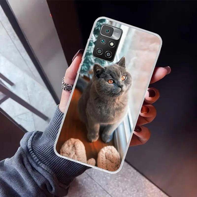 British Shorthair Cat Phone Case For Xiaomi Redmi 12 12C 10A 10C 10 9A 9C 9T 9 8 8A 7 7A 6 6A K40 K20 Pro S2 Soft TPU Back Cover