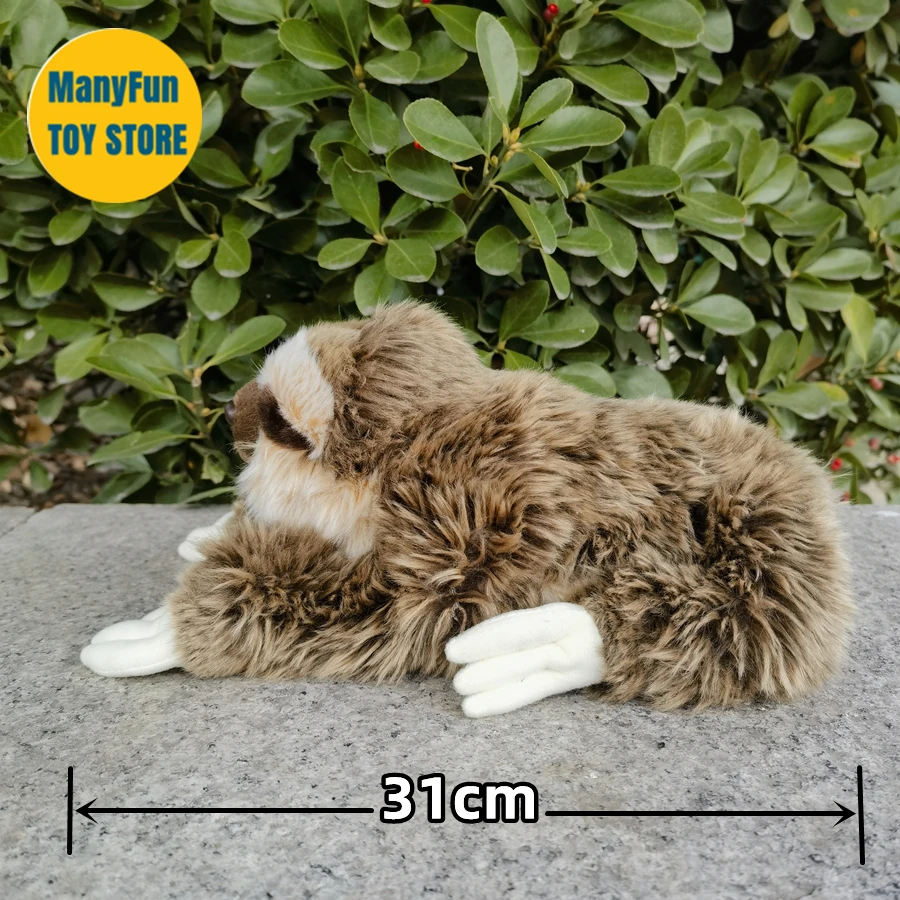 Realistic Sloth Puppets High Fidelity Cute Bradypode Plushie Folivora Hand Puppet Lifelike Animals Simulation Stuffed Doll Toy