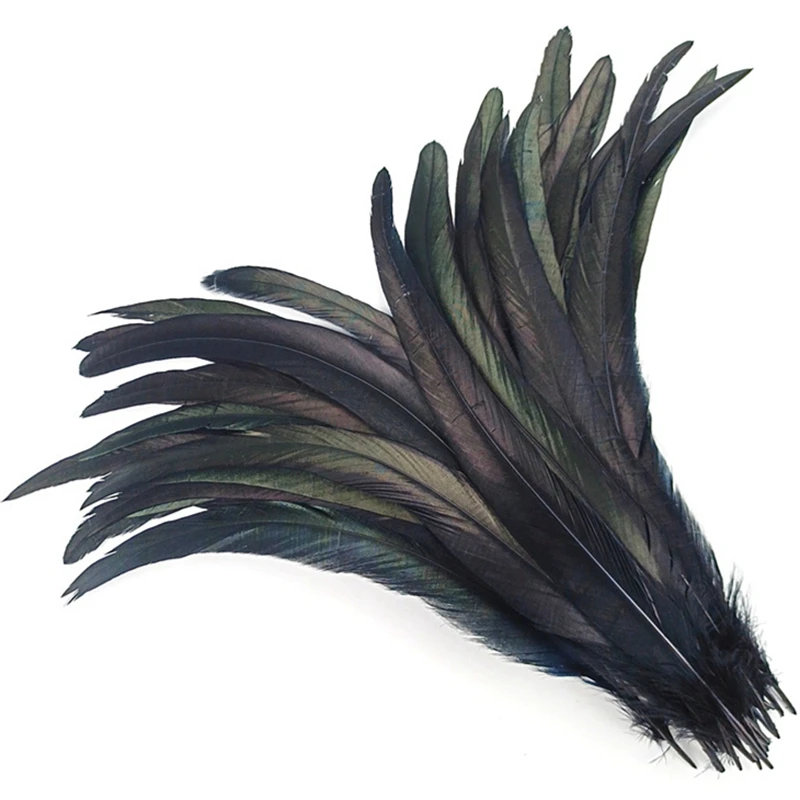 50 Teile/los Bunte Hahn Federn für Handwerk Kleidung 25-45CM Hahn Huhn Schwanz Feder Dekor Karneval DIY Künstliche dekorationen – Detail 2